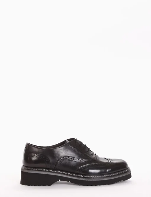 scarpa lacci tacco 3 cm nero