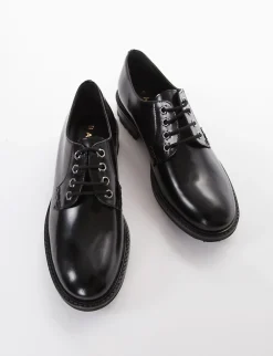 scarpa lacci tacco 3 cm nero