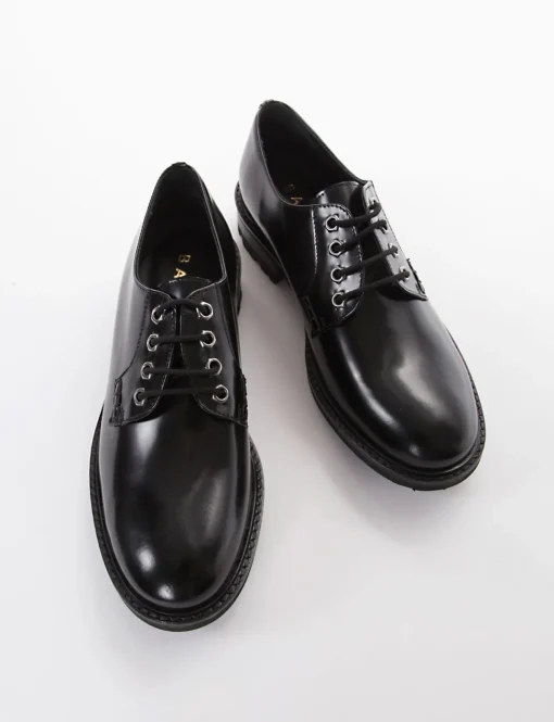 scarpa lacci tacco 3 cm nero