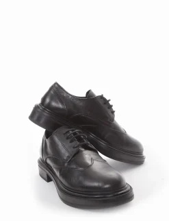 scarpa lacci tacco 3 cm nero