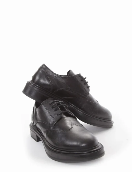 scarpa lacci tacco 3 cm nero