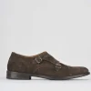 Scarpa monkstrap testa camoscio