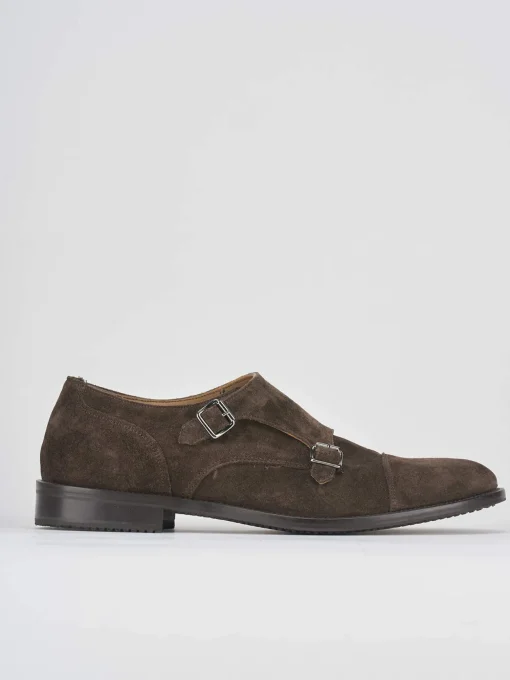 Scarpa monkstrap testa camoscio