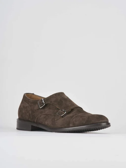 Scarpa monkstrap testa camoscio