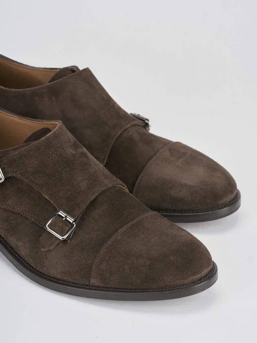 Scarpa monkstrap testa camoscio