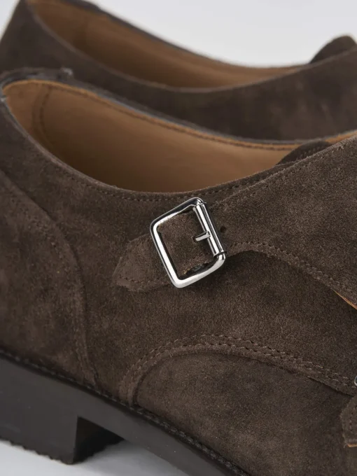 Scarpa monkstrap testa camoscio
