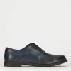 Scarpa no lace tacco 2 cm blu pelle