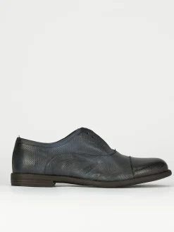 Scarpa no lace tacco 2 cm blu pelle