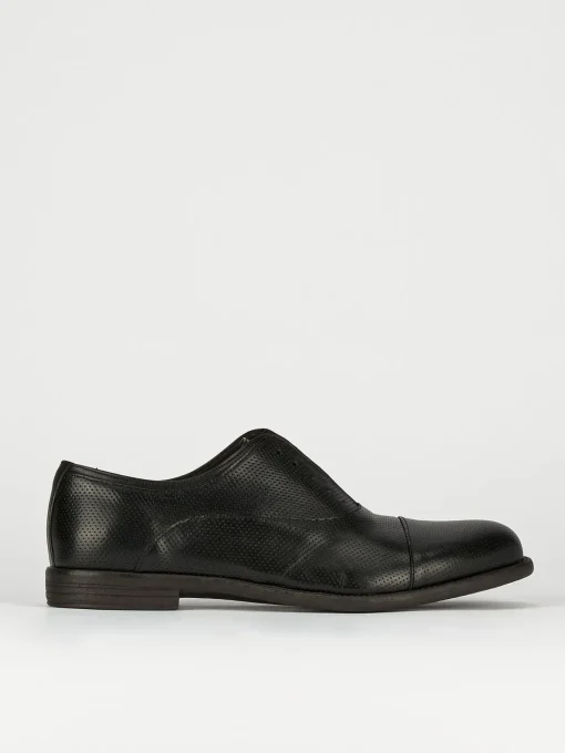 Scarpa no lace tacco 2 cm nero pelle