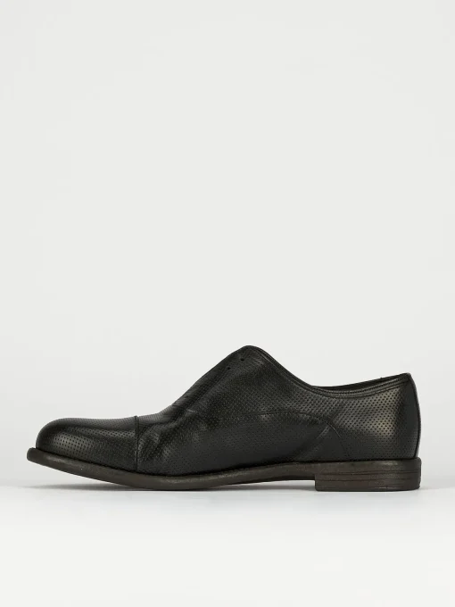 Scarpa no lace tacco 2 cm nero pelle