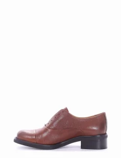 scarpa no lace tacco 3 cm cuoio