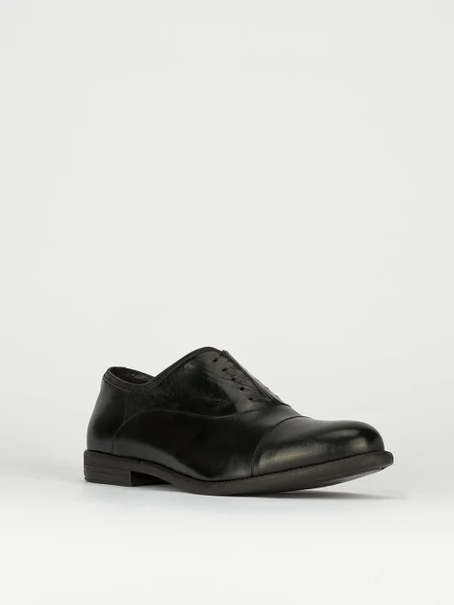 Scarpa no lace tacco 2 cm nero pelle