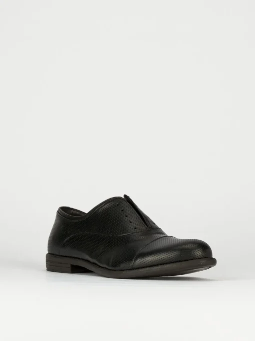 Scarpa no lace tacco 2 cm nero pelle