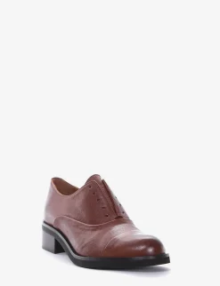 scarpa no lace tacco 3 cm cuoio