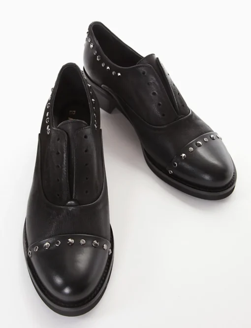 scarpa no lace tacco 3 cm nero