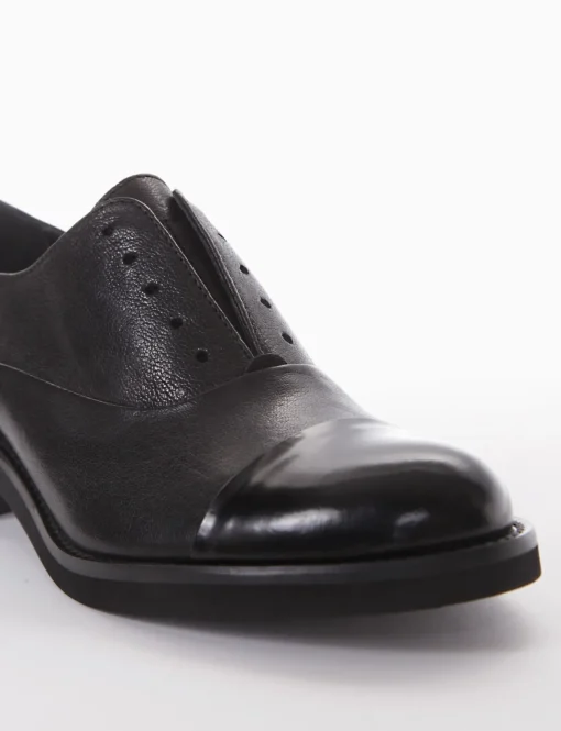 scarpa no lace tacco 3 cm nero