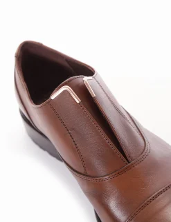 scarpa no lace tacco 2 cm cuoio