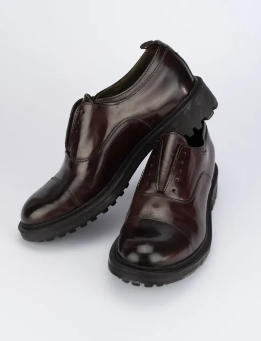 Scarpa no lace tacco 2cm bordo' pelle