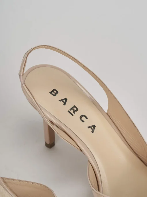 Sligback decoltè tacco 7 cm beige vernice