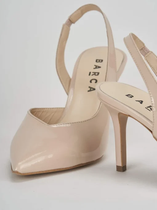 Sligback decoltè tacco 7 cm beige vernice