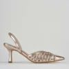 Slingback decolte tacco 5 cm bronzo laminato