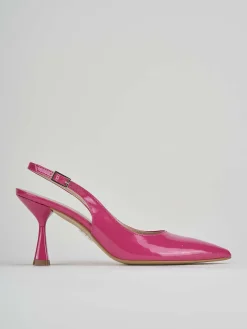 Slingback decolte tacco 7 cm rosa vernice