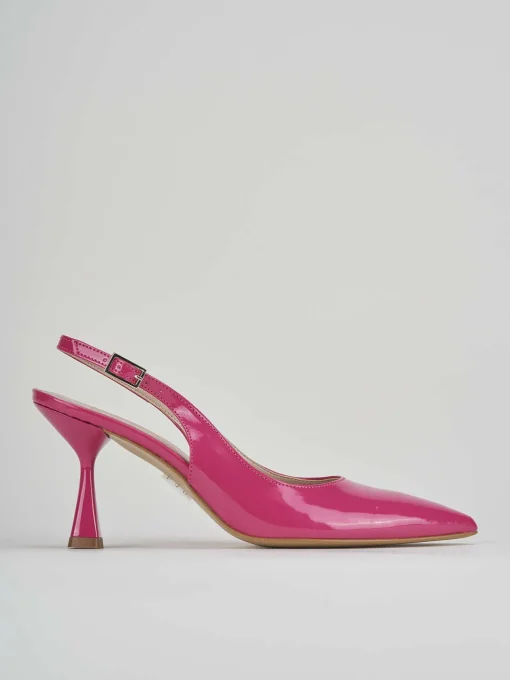 Slingback decolte tacco 7 cm rosa vernice