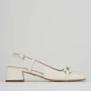 Slingback decolte tacco 3 cm bianco pelle