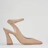 Slingback decolte tacco 9 cm marrone pelle