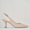 Slingback decolte tacco 7 cm rosa pelle