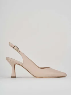 Slingback decolte tacco 7 cm rosa pelle