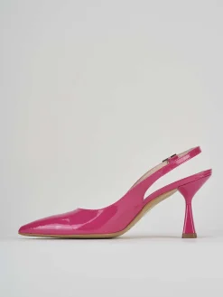 Slingback decolte tacco 7 cm rosa vernice