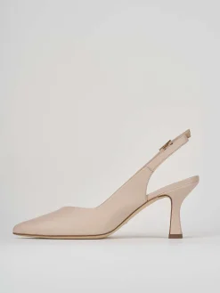 Slingback decolte tacco 7 cm rosa pelle