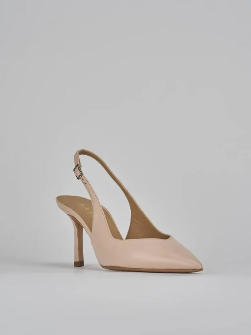 Slingback decolte tacco 7 cm rosa pelle