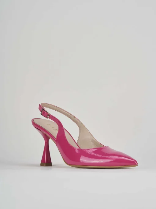 Slingback decolte tacco 7 cm rosa vernice