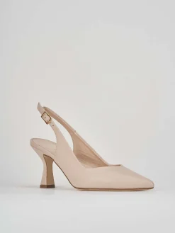 Slingback decolte tacco 7 cm rosa pelle