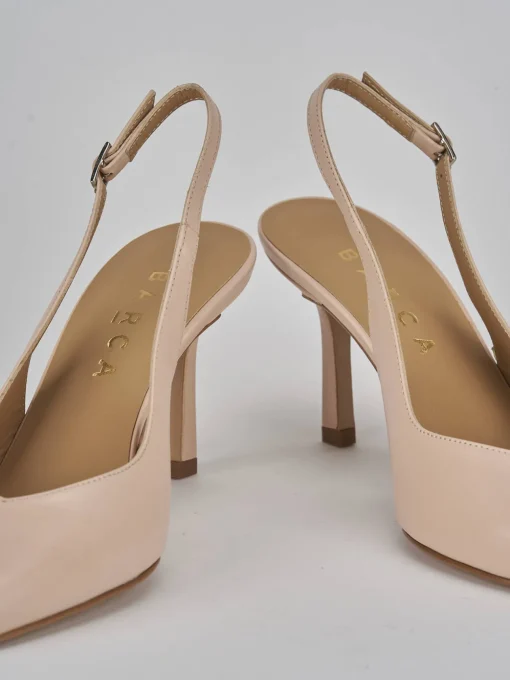 Slingback decolte tacco 7 cm rosa pelle