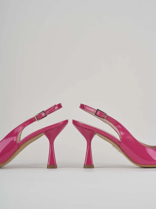 Slingback decolte tacco 7 cm rosa vernice