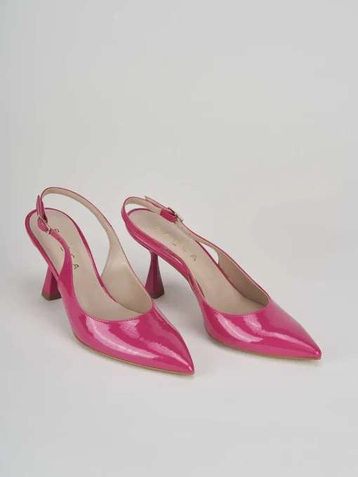 Slingback decolte tacco 7 cm rosa vernice