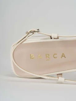 Slingback decolte tacco 3 cm bianco pelle