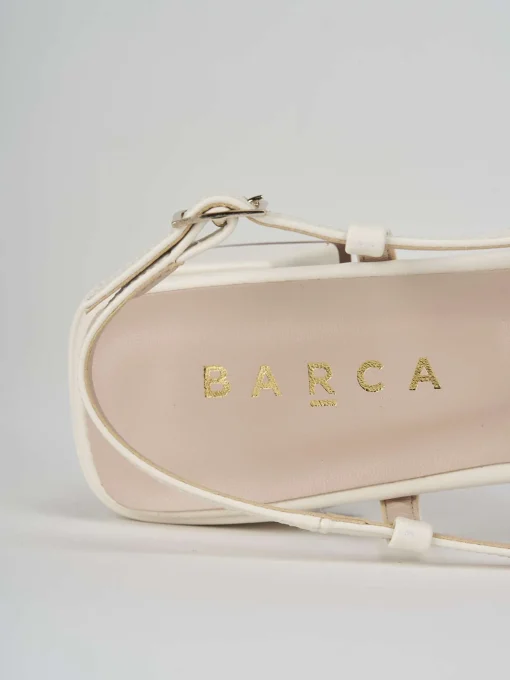 Slingback decolte tacco 3 cm bianco pelle