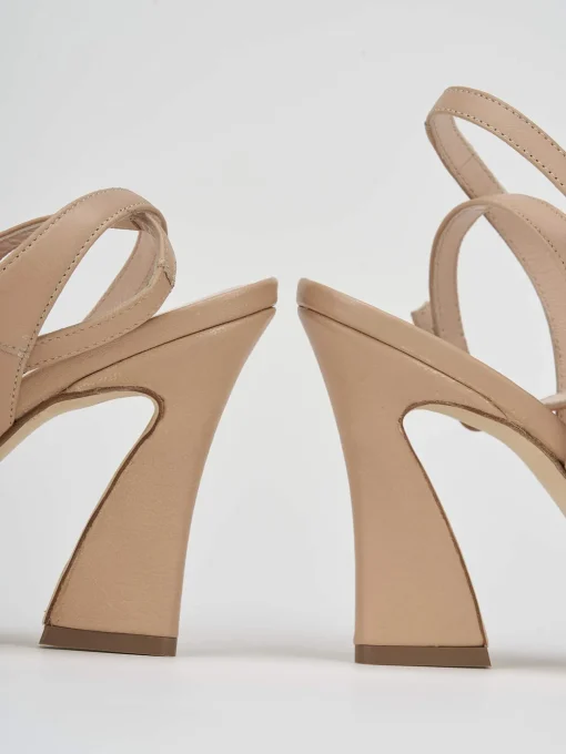 Slingback decolte tacco 9 cm marrone pelle