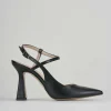 Slingback decolte' tacco 9 cm nero pelle