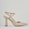 Slingback decolte' tacco 9 cm beige pelle