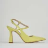 Slingback decolte' tacco 9 cm verde pelle