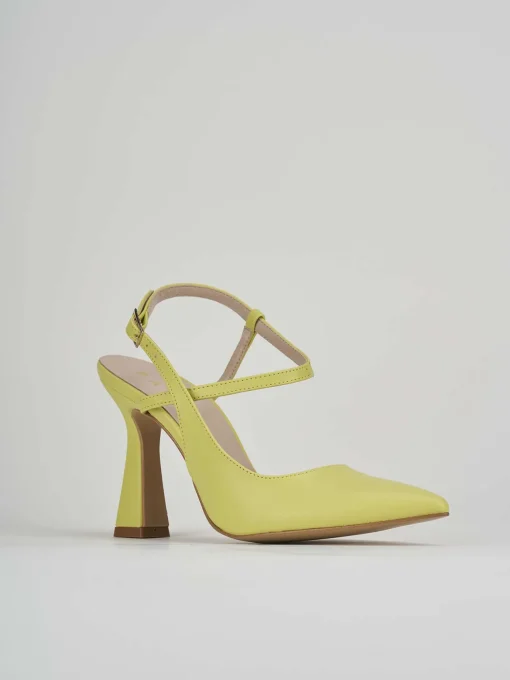 Slingback decolte' tacco 9 cm verde pelle
