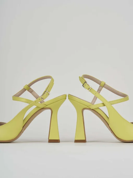 Slingback decolte' tacco 9 cm verde pelle