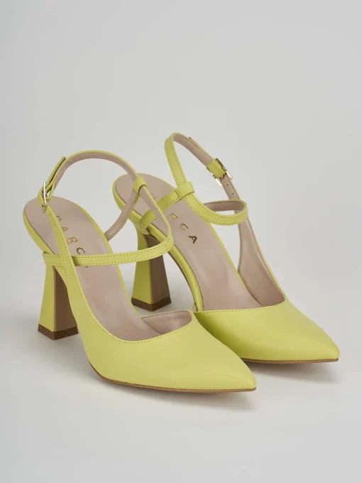 Slingback decolte' tacco 9 cm verde pelle
