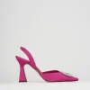 Slingback decoltè tacco 9 cm rosa pelle
