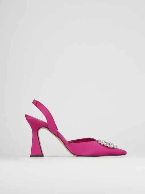 Slingback decoltè tacco 9 cm rosa pelle